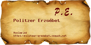 Politzer Erzsébet névjegykártya